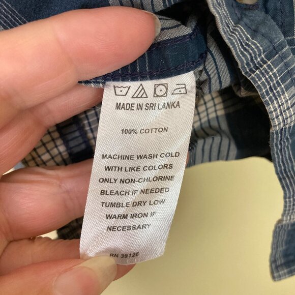 Filson Mens Small Blue Plaid Button-Up Long-Sleeve Shirt - Picture 10 of 10